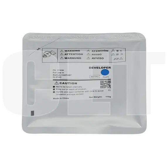 Девелопер IU-214C для KONICA MINOLTA Bizhub C227/C287 (CET) Cyan, 170г, 90000 стр., CET171038