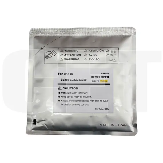 Девелопер для KONICA MINOLTA Bizhub C220/C280/C360 (CET) Yellow, 210г/пак, 114000 стр., CET8435