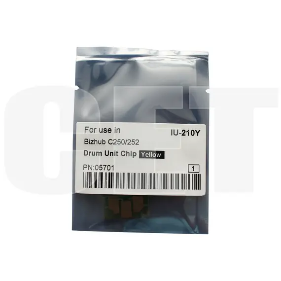 Чип драм-юнита для KONICA MINOLTA Bizhub C250/C252 (CET) Yellow, (WW), 45000 стр., CET5701